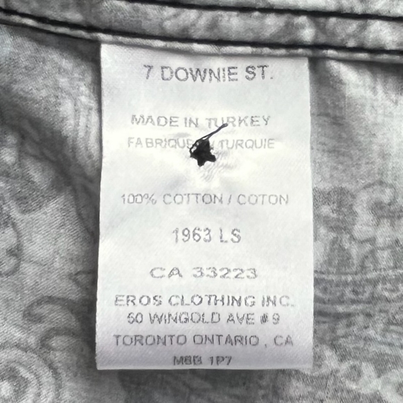 7 Downie St. Men's Large Color Contrast Premium Flip Cuff Button Down Shirt - Picture 12 of 13